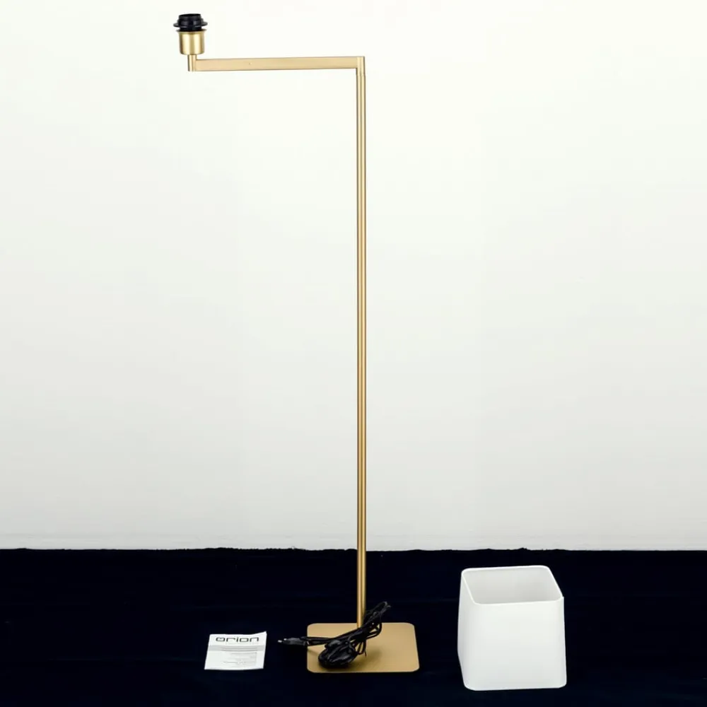 ORION Gulvlamper|Gulvlamper>Carlton tekstilgulvlampe, mat messing