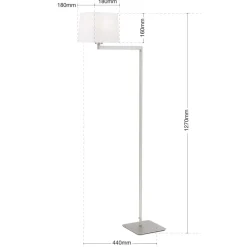 Carlton tekstilgulvlampe, mat nikkel^ORION Hot