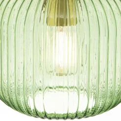 Carneval pendellampe, antik messing/grøn, Ø 20 cm, glas^ORION