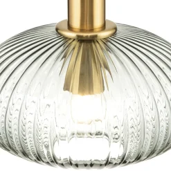 ORION Carneval pendellampe, antik messing/røggrå, Ø 25 cm, glas