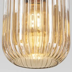 ORION Carneval pendellampe, antik messing/amber, Ø 14 cm, glas