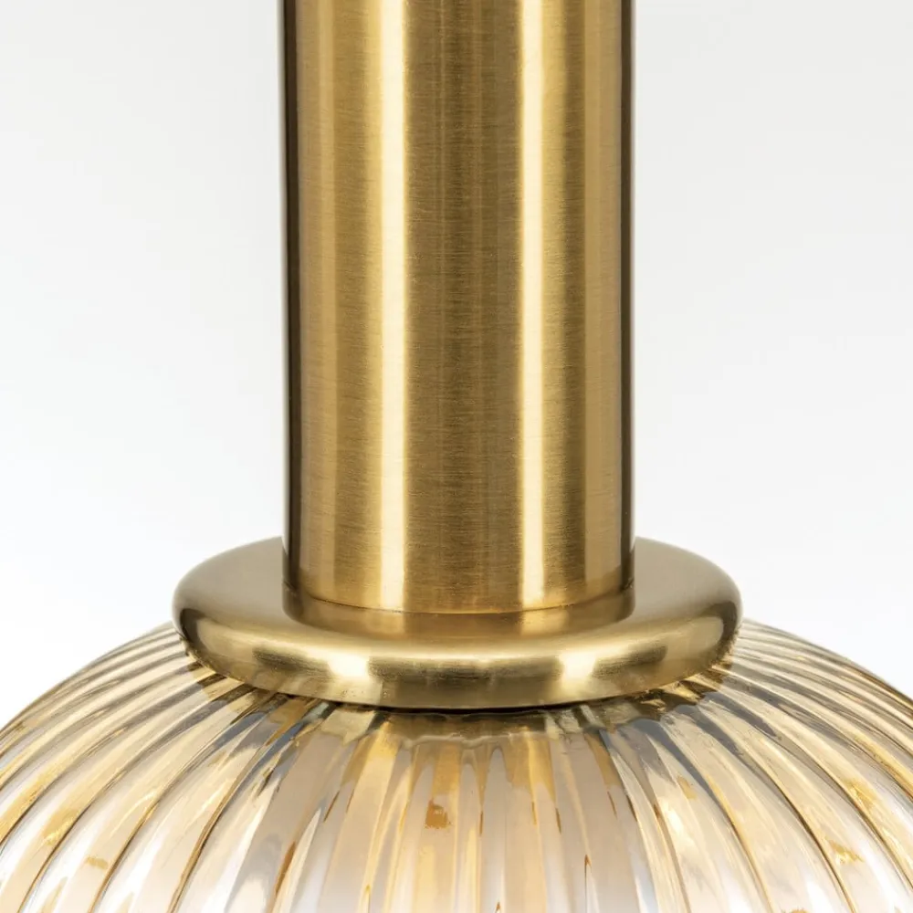 ORION Carneval pendellampe, antik messing/amber, Ø 14 cm, glas