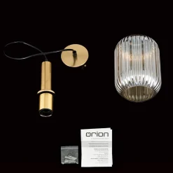 ORION Carneval pendellampe, antik messing/amber, Ø 14 cm, glas