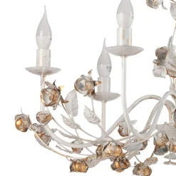 ONLI Carolina lysekrone, elfenbensfarvet, 6 lyskilder, jern