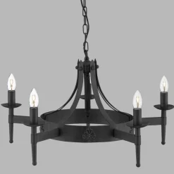 Searchlight Cartwheel II lysekrone, 5 lyskilder