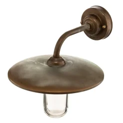 Moretti Luce Casale udendørs væglampe, antik kobber klart glas