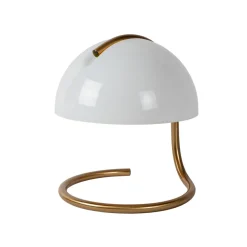 Lucide Cato retro-bordlampe med skærm af mælkeglas, hvid