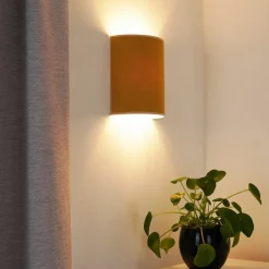 Duolla Væglamper>Celine væglampe, Soro, sennepsgul, stof, E27