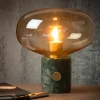Charlize bordlampe, marmoreret grøn/ravgul^Lucide Discount