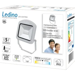 Ledino Udendørs Spot>Charlottenburg udendørs LED-spot sølv 30W 4.000K