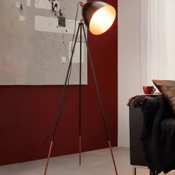 EGLO Chester gulvlampe, sort, kobber