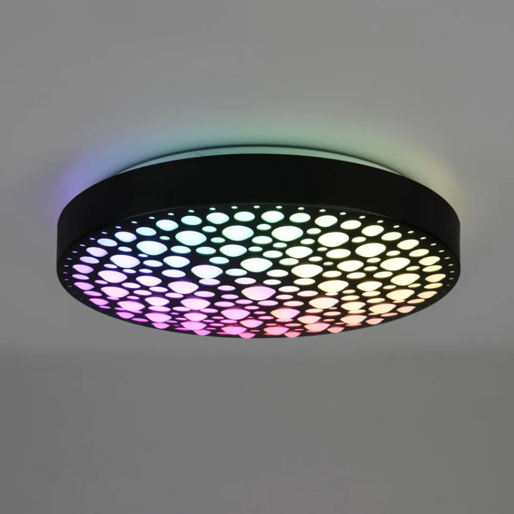 Chizu LED-loftlampe Ø 40,5cm kan dæmpes RGB sort^Reality Leuchten