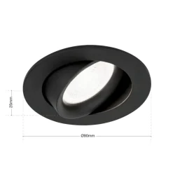 Choice indbygningsspot aluminium, kan roteres sort^ORION Discount