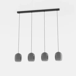 EGLO Pendellamper>Ciampino hængelampe, sort, 4 lyskilder.
