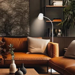 Briloner Cielo LED-gulvlampe, hvid, touchdæmper, USB-kabel