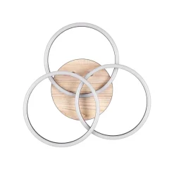 Reality Leuchten Circle LED-loftlampe 3 lysk fjernbetjening træ