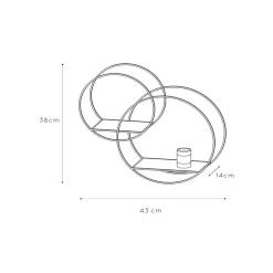 Circle væglampe, sort, 38 cm, E27^Lucide