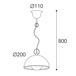 Moretti Luce Cirkel hængelampe gylden/antik messing, Ø 20cm