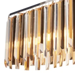 Searchlight Clarissa hængelampe med krystalprismer, 100 cm