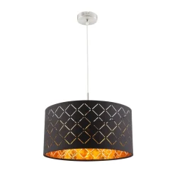 Globo Pendellamper>Clark pendel, sort/guldfarvet, Ø 40 cm
