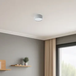 TEMAR LIGHTING Cleo 200 loftlampe, grå, sensor, IP20, Ø 20 cm, E27