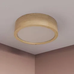 TEMAR LIGHTING Cleo loftlampe, Ø 28 cm, 2 lyskilder, egetræ, E27