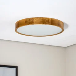 Cleo loftlampe, Ø 57,5 cm, 5 lyskilder, egetræ, E27^TEMAR LIGHTING Discount