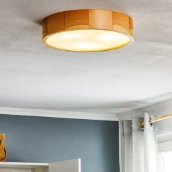 Cleo loftlampe, Ø 37,5 cm, 3 lyskilder, fyrretræ, E27^TEMAR LIGHTING Sale