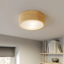 TEMAR LIGHTING Cleo loftlampe, Ø 27,5 cm, 2 lyskilder, fyrretræ, E27