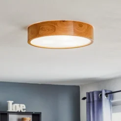 TEMAR LIGHTING Gang|Loftlamper>Cleo loftlampe, Ø 38 cm, 3 lyskilder, egetræ, E27