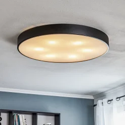 TEMAR LIGHTING Cleo loftlampe med glasdiffusor, sort, Ø 78 cm