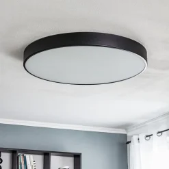 TEMAR LIGHTING Cleo loftlampe med glasdiffusor, sort, Ø 78 cm