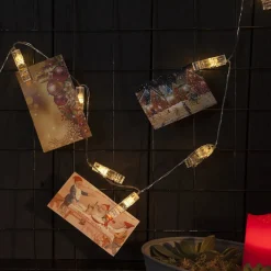 Clippy batteridrevet LED-foto-lyskæde, timer^STAR TRADING Online