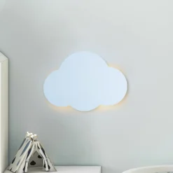 TK Lighting Cloud væglampe, blå, stål, indirekte lys, 38 x 27 cm