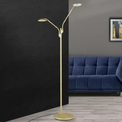 Cobra LED-gulvlampe, 2 lyskilder, mat messing^ORION Best