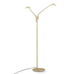 Cobra LED-gulvlampe, 2 lyskilder, mat messing^ORION Best