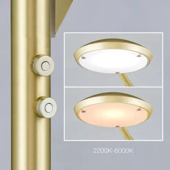 Cobra LED-gulvlampe, 2 lyskilder, mat messing^ORION Best