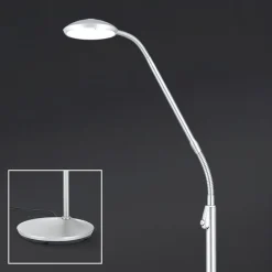 ORION Cobra LED-gulvlampe 1 lyskilde, nikkelfarvet