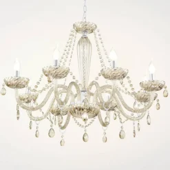 Cognacfarvet lysekrone Basilano af glas^EGLO Outlet