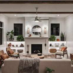 Colerne 52 LED-loftventilator, nikkel/hvid valnød^KICHLER Hot