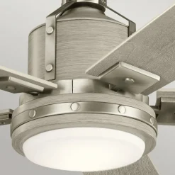 Colerne 52 LED-loftventilator, nikkel/hvid valnød^KICHLER Hot