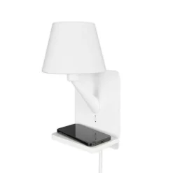 Trio Lighting Comfort væglampe, mat hvid, metal, stik, E14