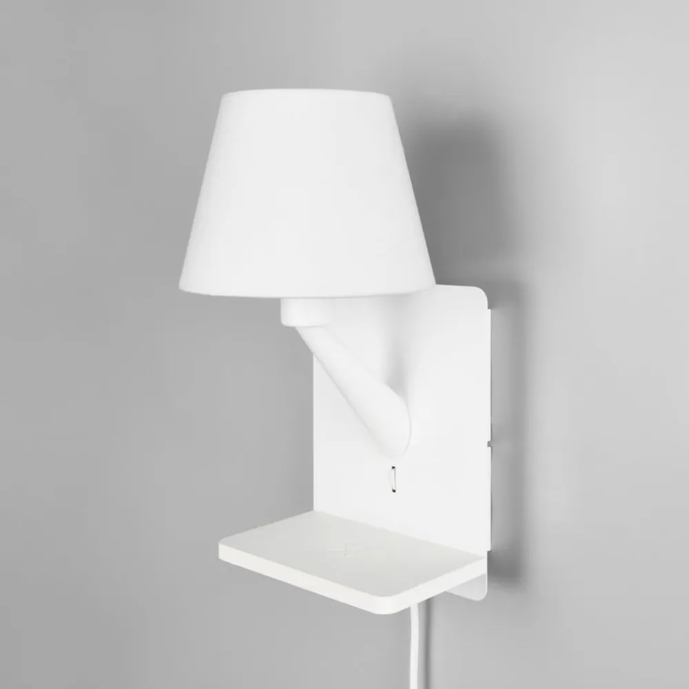 Trio Lighting Comfort væglampe, mat hvid, metal, stik, E14