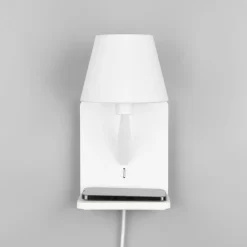 Trio Lighting Comfort væglampe, mat hvid, metal, stik, E14