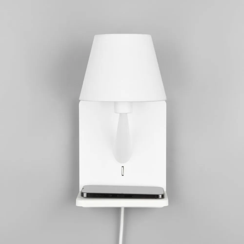 Trio Lighting Comfort væglampe, mat hvid, metal, stik, E14