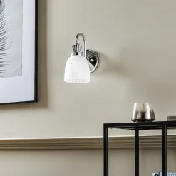 Cora LED-væglampe t. badev., glasskærm, 1 lyskilde^KICHLER