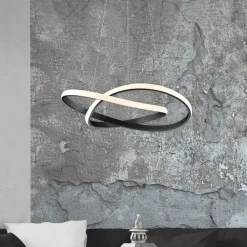 Reality Leuchten Pendellamper|Pendellamper>Course LED-pendel, sort, 3.000 K, Ø 60 cm, metal