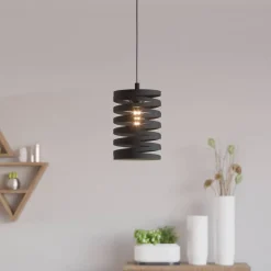 EGLO Cremella hængelampe, Ø 18 cm, sort, stål