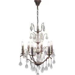 Cristallo lysekrone, 6 lyskilder i antik guld-brun^Holländer Best