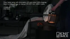 Crotone LED-solcellelygte, kan dæmpes, USB^Konstsmide